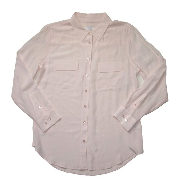 NWT Equipment Slim Signature in Lilac Snow Washed Silk Button Down Shirt L $214 - Picture 1 of 5